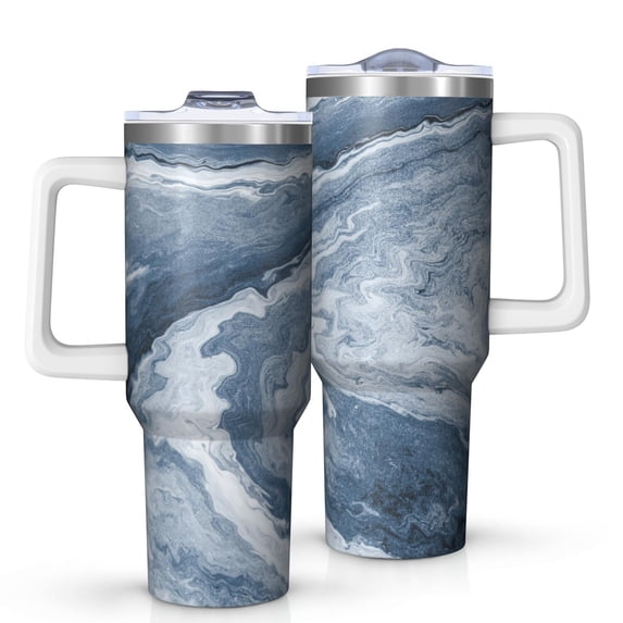 40oz Tumbler with Handle and Straw, Vacuum Insulated Stainless Steel ...