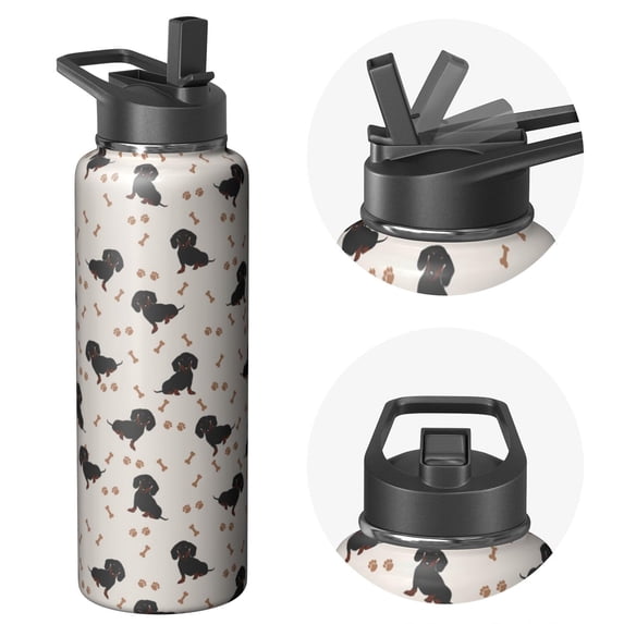 40oz Vacuum Insulated Dog Water Bottle - Stainless Steel, Double Walled, Leakproof, for Camping Hiking Sports, Keeps Drinks Hot and Cold, Gift for Dog Fans