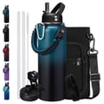 thumbnail image 1 of 40oz Insulated Water Bottle with Straw & Spout Lid, Cold-48H Hot-24H, Stainless Steel Water Jug Sport Metal Flask w/ Paracord Handle,Carrier Bag,Boot, 1 of 9