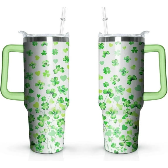 40oz Valentines Day Tumbler with Handle and Straw, Valentine''s Day Anniversary Wedding Birthday Gifts for Women Girls, Stainless Steel Double Walled Vacuum Cup (Red)