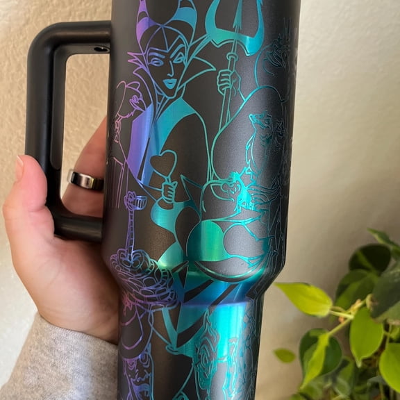 40oz Villain Engraved Tumbler with Handle & Straw, Gift For Her, Personalized Gifts, Bridesmaid Tumbler, 40 oz tumbler cup