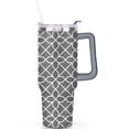 thumbnail image 1 of 40oz Vintage Map Tumbler, Bohemian Boho Gift for Lovers With Handle, Double Insulated Spill Proof Coffee Cup & Straw, 1 of 5