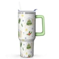 thumbnail image 1 of 40oz Xmas Tumbler with Straw and Handle, Merry Christmas Elk Snowflakes Cup, Holiday Stainless Steel Insulated Mug, Winter Presents Gifts for Men Women, 1 of 4