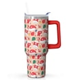 thumbnail image 1 of 40oz Xmas Tumbler with Lid and Straw, Stainless Steel Cup with Handle Snowman Travel Coffee Mug, Christmas Gifts for Women Men, 1 of 4
