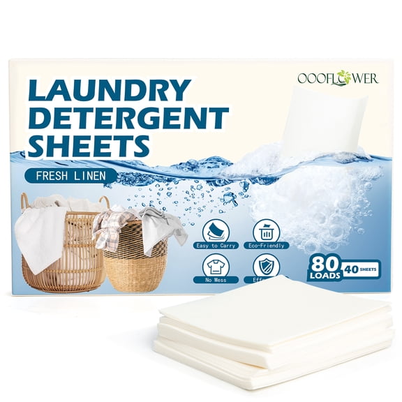 OOOFLOWER Odor Eliminating Dryer Sheets Value Pack, Fresh, 40 Count
