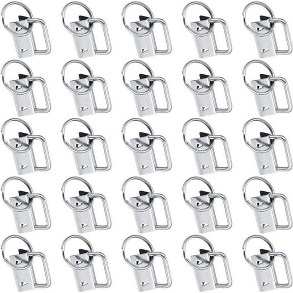 40pcs 1 Inch for Key Fob Hardware with for Key Rings Set for Bag Wristlets Ribbon Webbing Embossed Hand Craft 25mm