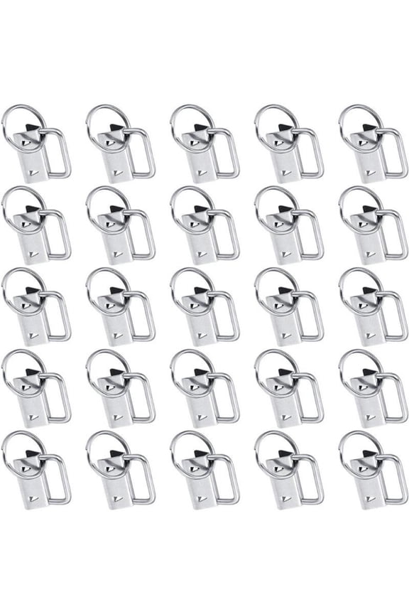 40pcs 1 Inch for Key Fob Hardware with for Key Rings Set for Bag Wristlets Ribbon Webbing Embossed Hand Craft 25mm