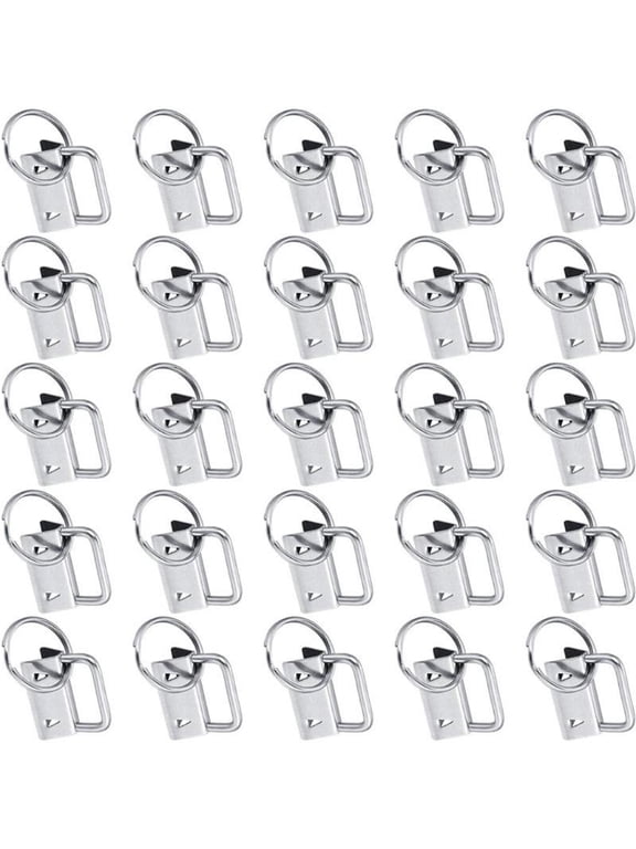 40pcs 1 Inch for Key Fob Hardware with for Key Rings Set for Bag Wristlets Ribbon Webbing Embossed Hand Craft 25mm