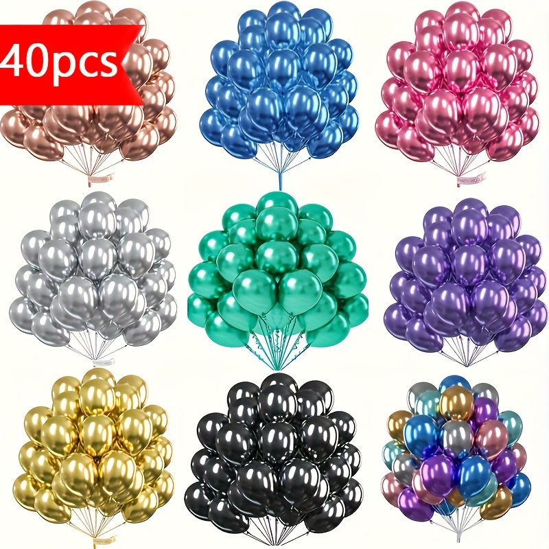 40pcs 10 Inch Metallic Balloons Garland Arch Kit with Balloon Strings ...