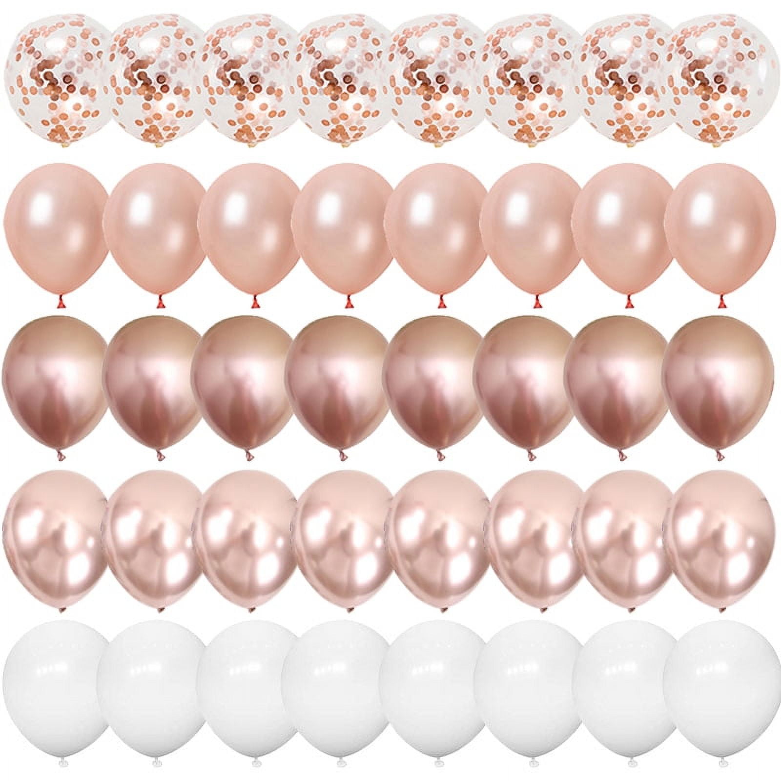 40pcs 12inch Rose Gold Confetti Latex Balloons Happy Birthday Party ...