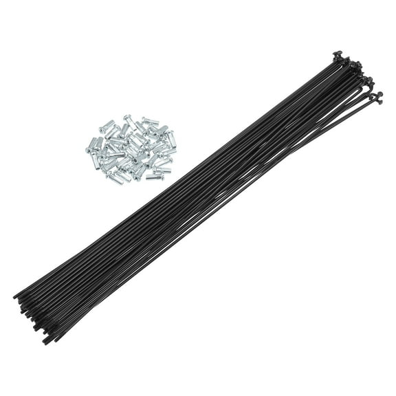 40pcs 14G J Bend Bicycle Steel Spokes 280mm 11.02" Cycle Spokes with Brass Nipples for Mountain Bike MTB