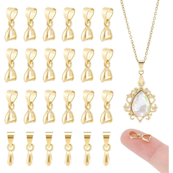 40pcs 18K Gold Plated Brass Pendant Connectors Snap Hooks Jewelry Making Findings DIY Craft 9x5x3mm Real 18K Gold Plated
