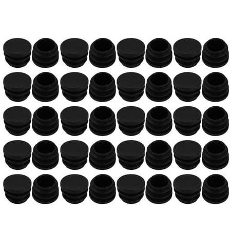 40pcs 19mm Diameter Tube Insert Chair Leg Cap Round Black Plastic Tubing Plug