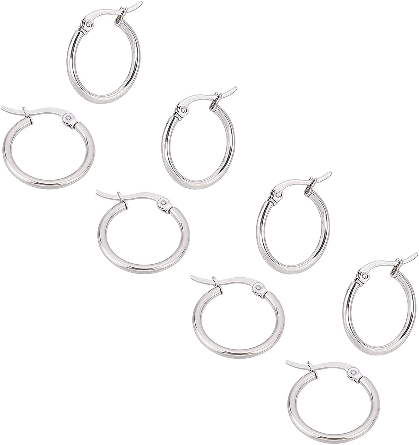 40pcs 19mm Hoop Earring Stainless Steel Hoop Earrings Hypoallergenic ...