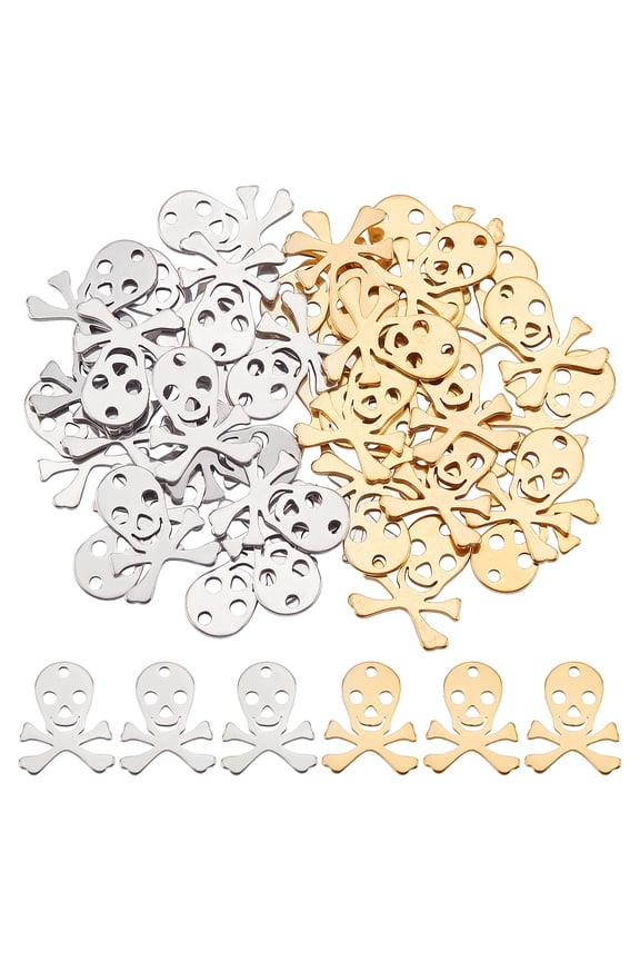 40pcs 2 Colors Pendants Pirate Style Charms Pendant Stainless Steel Hypoallergenic Pendants for Jewelry Making15x12x2mm DIY