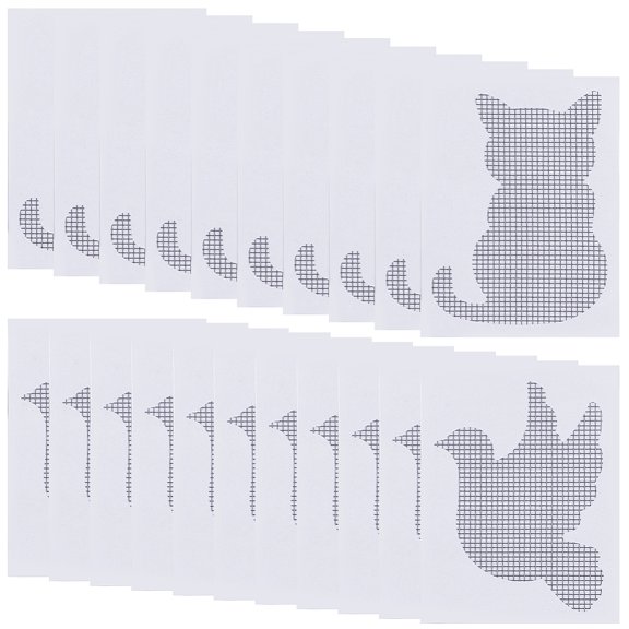 40pcs 2 styles Self-adhesive Plastic Window Screen Repair Tapes Covering Mesh Tape for Covering Window Door Tears Holes Mixed Shapes 89x67x0.4mm