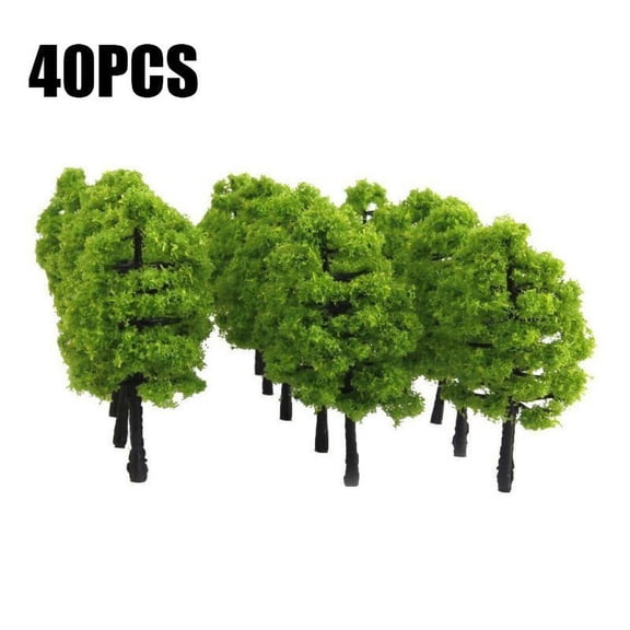 40pcs 3.5cm Train Artificial Miniature Tree Railroad Landscape Scenery Model Trees Park Roadway Decoration Toys For Kids 1:100