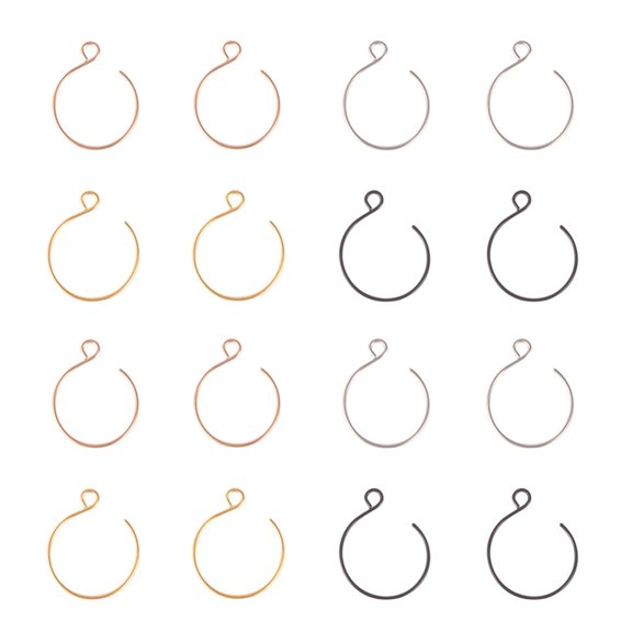 40pcs 4 Colors Ear Hooks Stainless Steel Ear Wire for DIY Earring Loop Jewelry Making for making