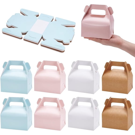 40pcs 4 Colors Large Gable Boxes Color Series Gift Favor Bag Goodie Candy Boxes Party Favors