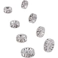 thumbnail image 1 of 40pcs 4 Sizes Disc Spacer Beads 316 Stainless Steel with Clear Crystal Rhinestone Beads Flat Round Bead Spacer for Jewelry Making Findings, 1 of 9