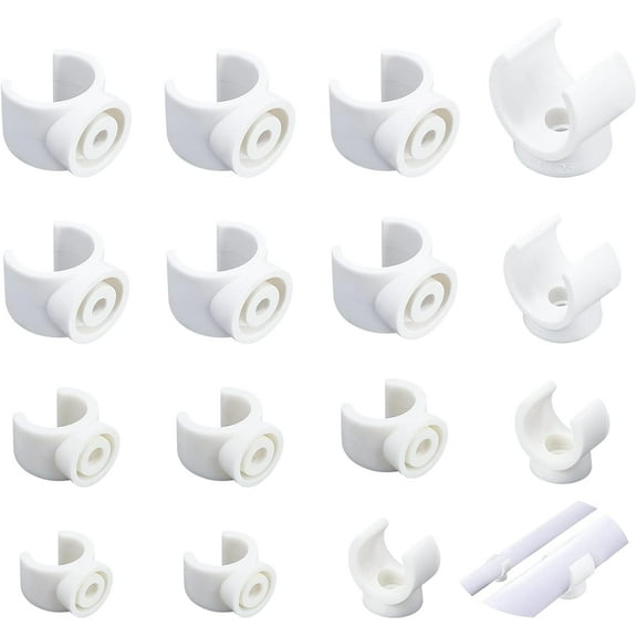 40pcs 4 style PVC Plastic U-Hook Holder Talon Clamps Pipe Support White 21.5~30x21.5~30x16.5~25.5mm Hole: 5~6mm Fit for 15.5~24mm Diameter Pipe