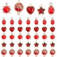 thumbnail image 1 of 40pcs 5 Styles Red Charm with Light Gold Pendent Mixed Shapes Charms for DIY Valentine Mother's Day Earring Bracelet Necklace Jewelry Making C s, 1 of 7