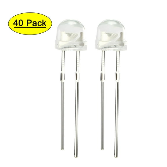 40pcs 5mm White Diode Lighting Electronics Component Emitting Light 3-3.4V