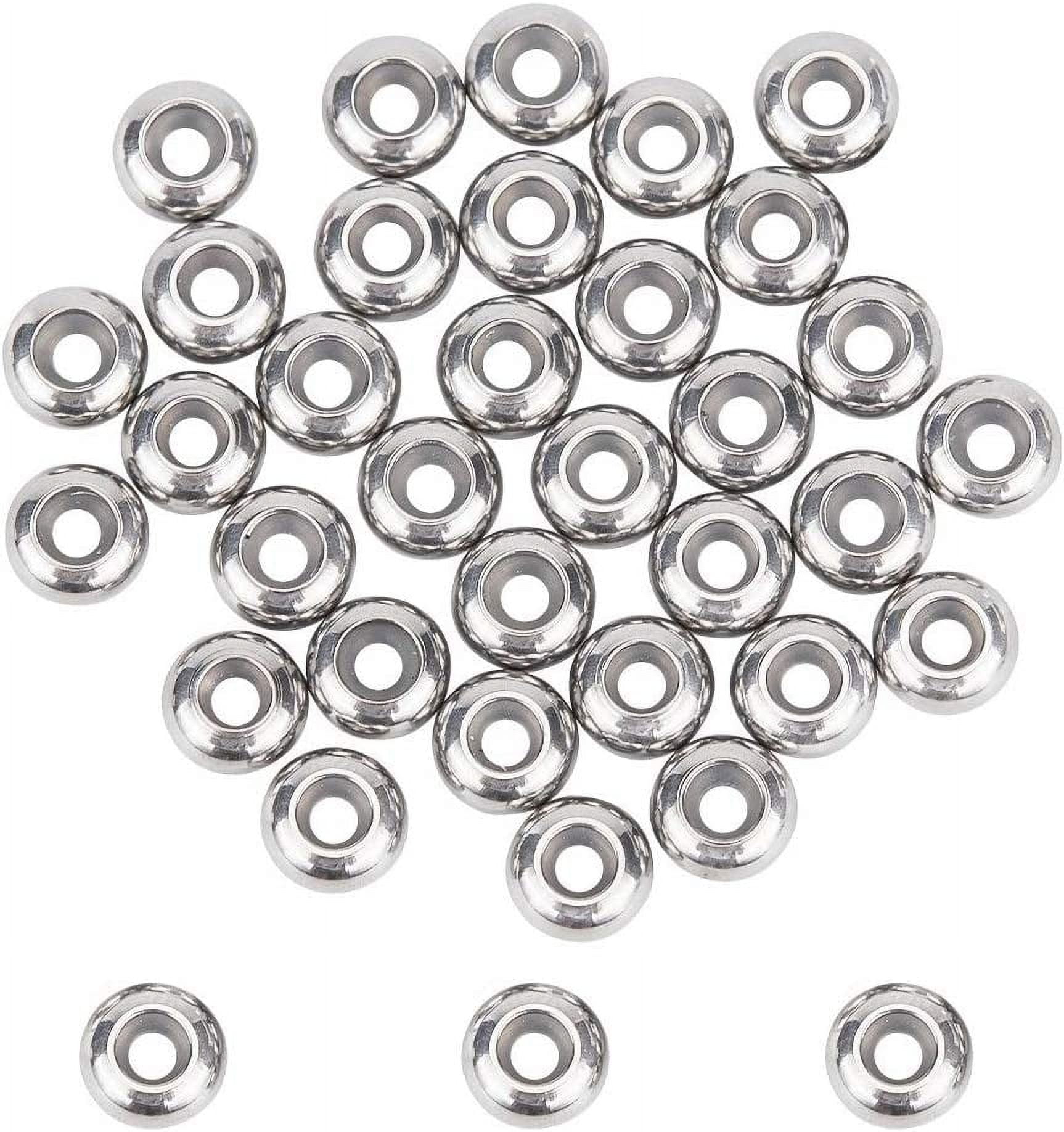 10pcs Round Ring Loose Beads Silver Color Clip Bead Stopper DIY