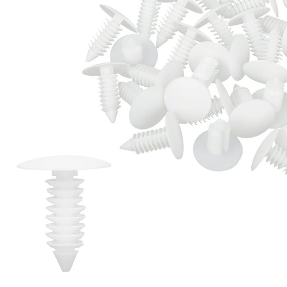 40pcs 8mm Car Plastic Rivets Interior Weatherstrip  Clips White