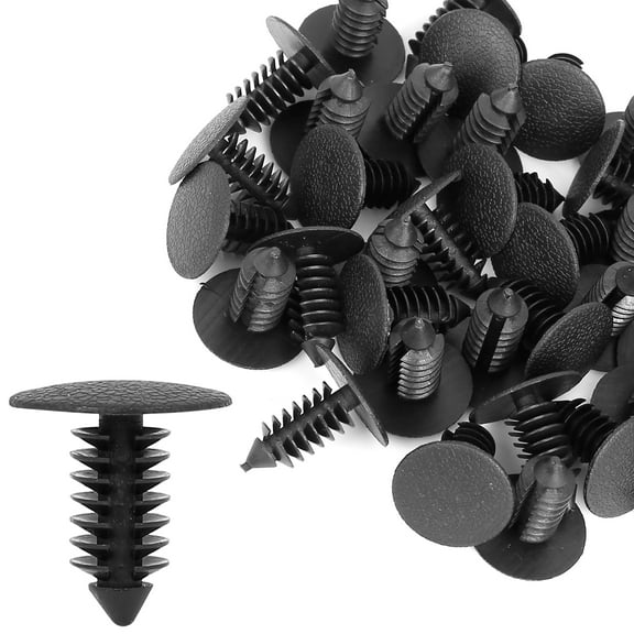 40pcs 9mm Plastic Rivets Fasteners Door Trim Panel Clips Black for Car
