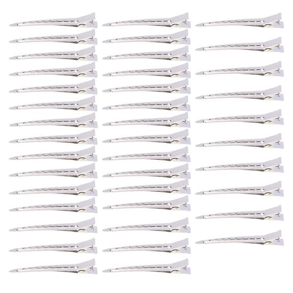 40pcs Alligator Hair C0lips, Silver Metal Hair Sectioning Clips for Women Girls, Duck Bill Clips for Styling, 3.5''