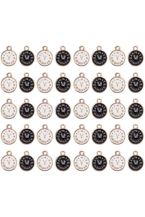 40pcs Alloy Enamel Clock Charms Enamel Pendant for DIY Jewelry Making Crafts
