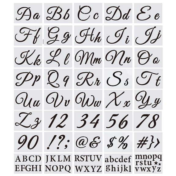 40pcs Letter Stencils Templates for Art Drawing Painting Craft Writing on Chalkboard