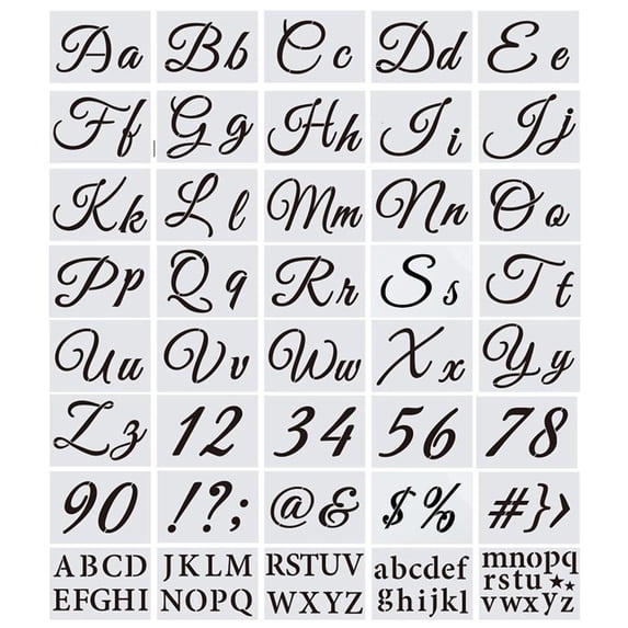 40pcs Letter Stencils Templates for Art Drawing Painting Craft Writing on Chalkboard