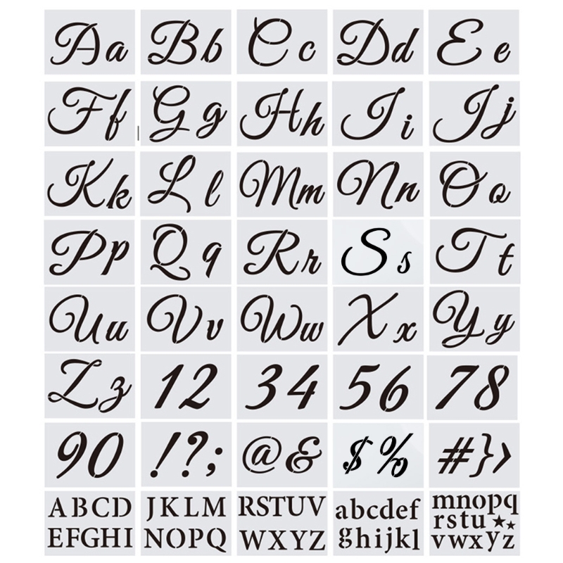 Stencil Per Lettere Alfabeto In Plastica PET, 14x13cm, Per Pittura E Scrapbooking