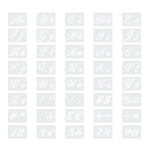 40pcs Alphabet Letter Stencils Reusable Number Templates Art Craft