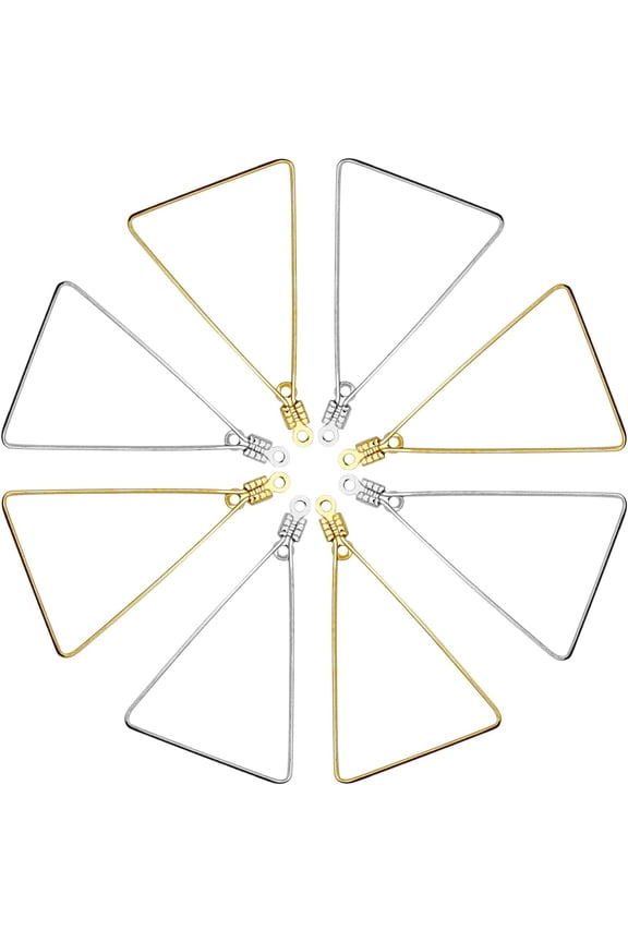 40pcs Beading Hoop Earrings for Jewelry Making Beading Hoops Bulk Beading Hoop Earrings Finding Component for Earring Making DIY Beading Hoop Earring Hoop Earring Findings Triangle Beading Hoop