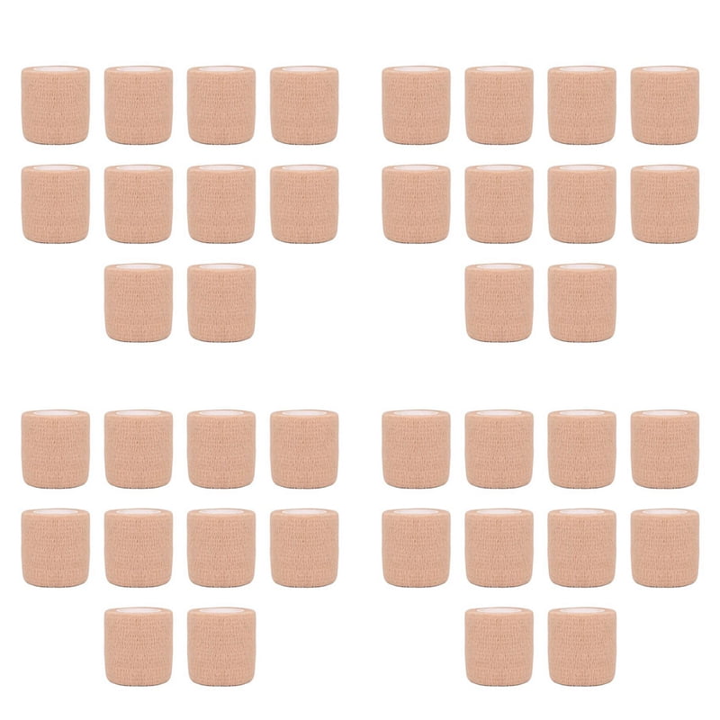 40pcs Beige Colorful Sport Self-Adhesive Elastic Bandage Wrap 4.5m Elastic Band for Knee Support Pad, Fingers