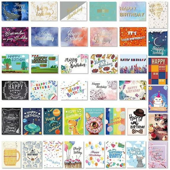 40pcs Birthday Cards