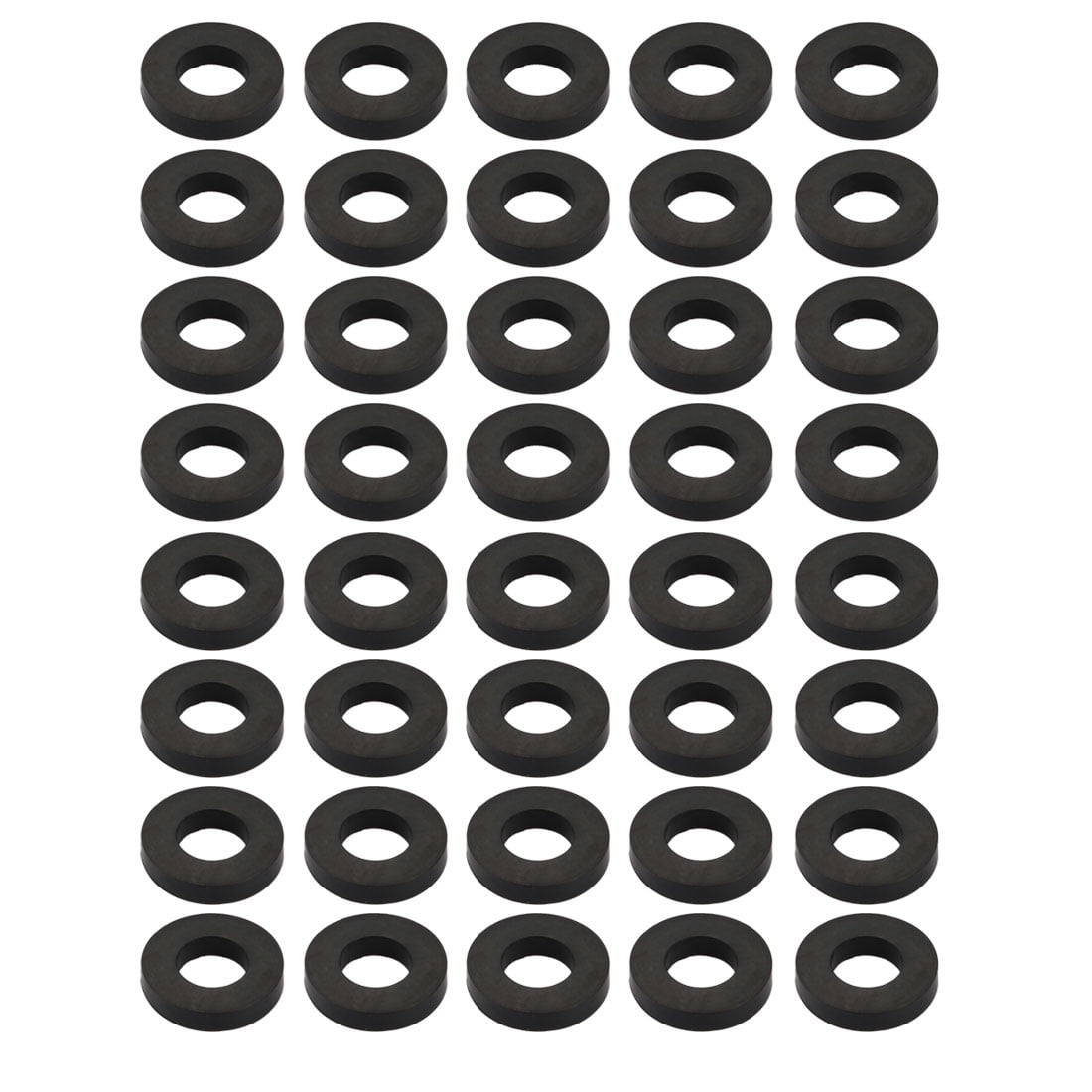 40pcs Black Rubber Round Flat Washer Assortment Size 6x12x2.2mm Flat