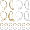 thumbnail image 1 of 40pcs/Box 24K Gold Plated Brass Leverback Earring Hooks French Earrings Clasp Dangle Ear Wire with Open Jump Rings 925 Sterling Silver Plated for DIY Jewelry Making Findings DIY Craft Supplies, 1 of 5