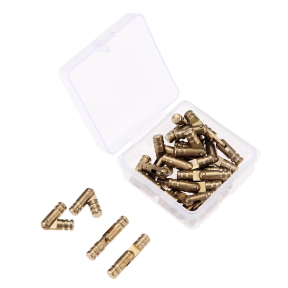 40pcs Brass Concealed Barrel Hinges Jewelry Wood Boxes Cabinet Hidden Invisible Furniture Hinge 4*20mm with Storage Box