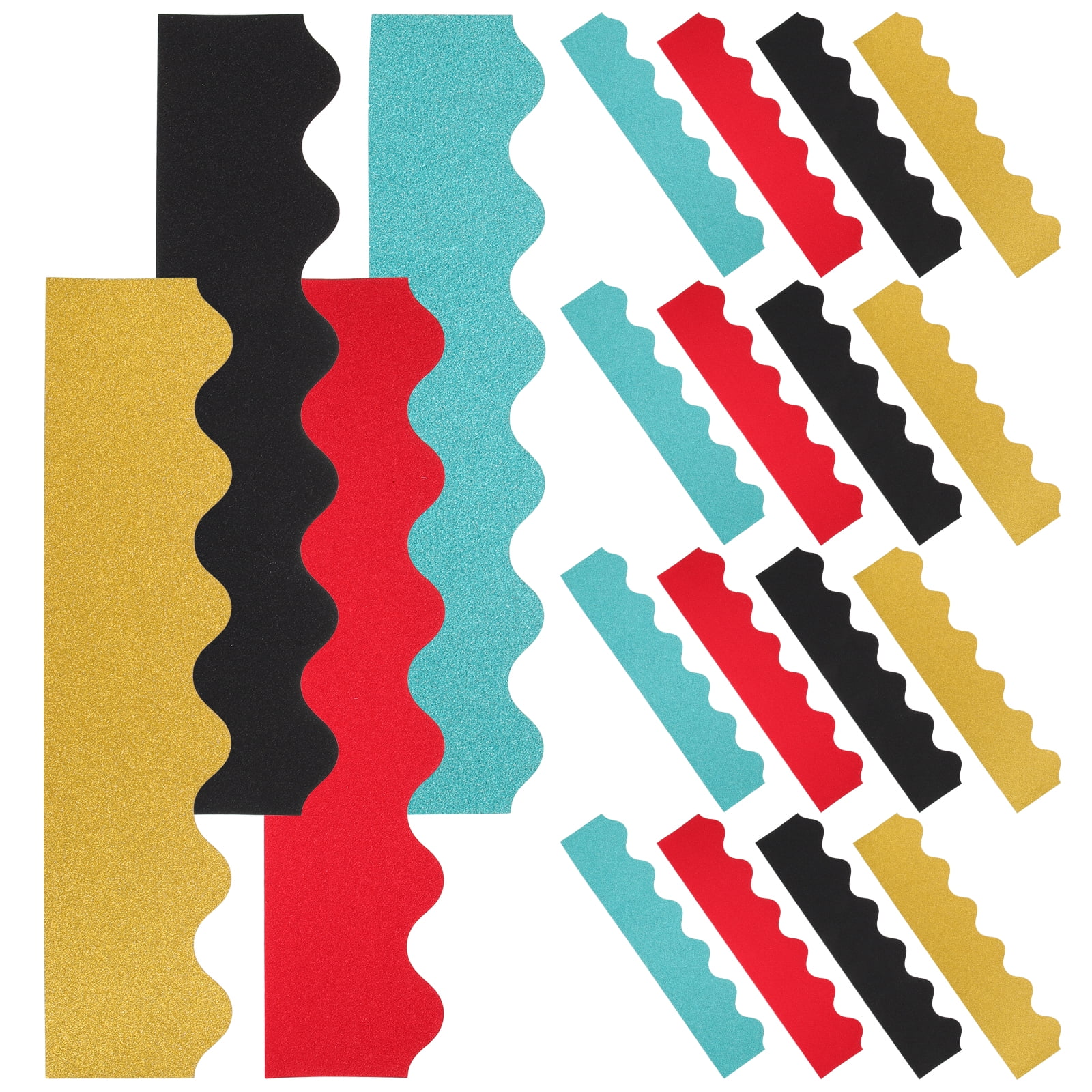 40pcs Bulletin Board Border Wave Border Paper Decorative Border Glitter