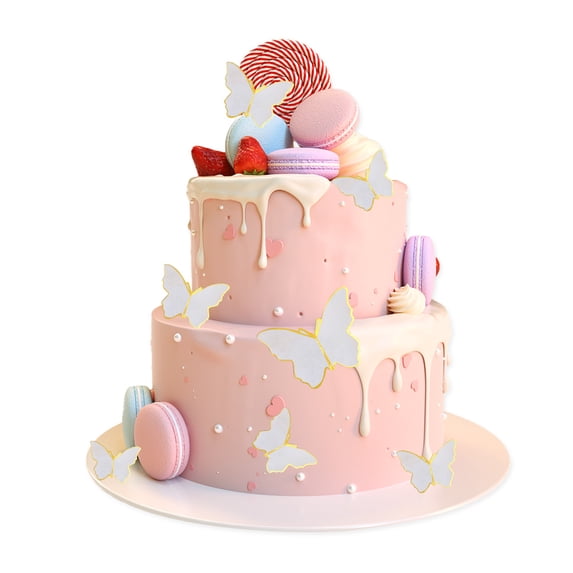 40pcs Butterfly Cupcake Topper Birthday Wedding Party Cake Wall Butterflies Decorations Mixed Size-Style:Style 3;