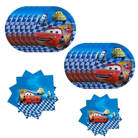 40pcs Cars‌ Party Supplies Include 20 Plates, 20 Napkins for the Cars‌ Birthday Party Decoration
