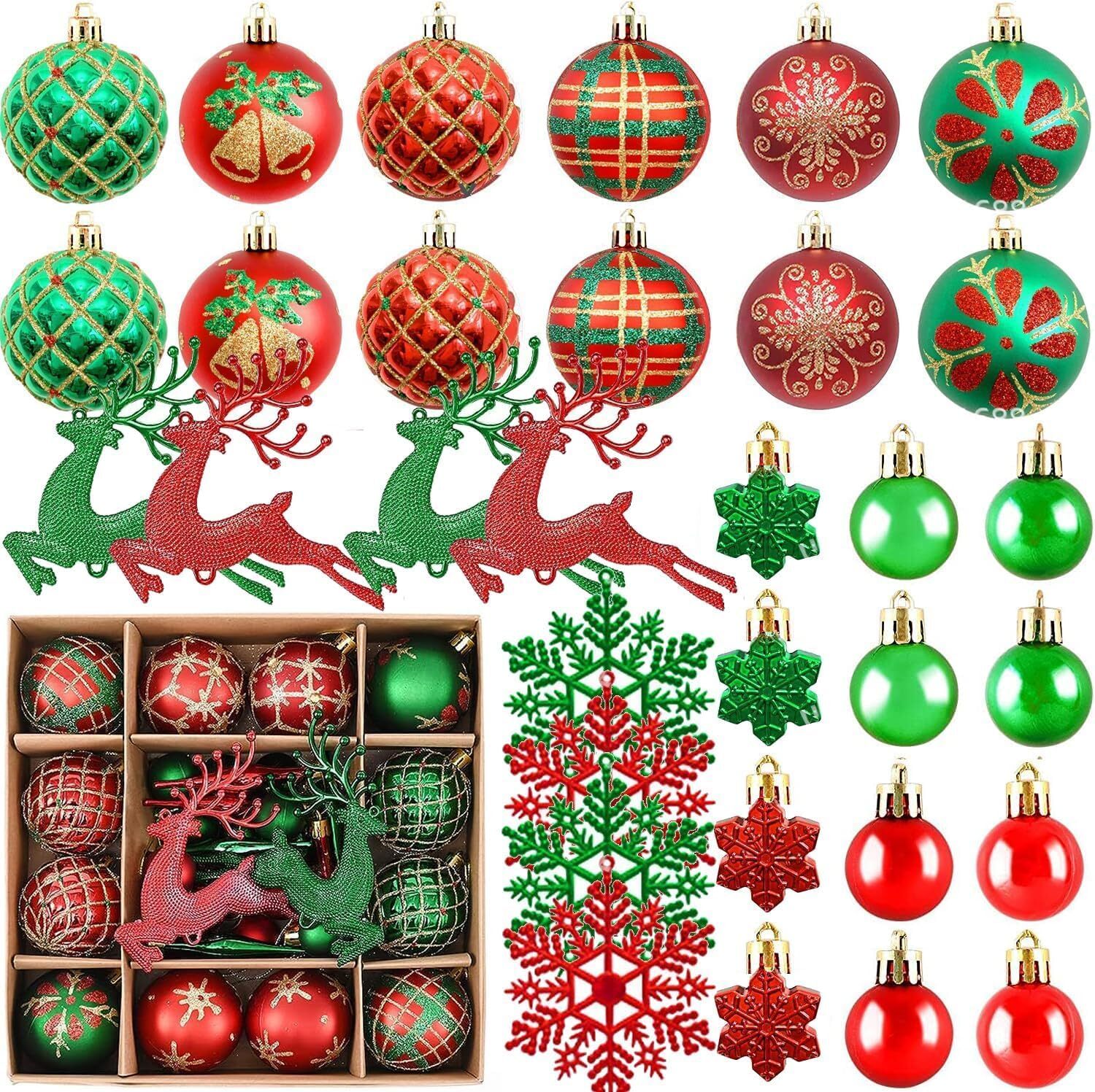 40pcs Christmas Ball Ornament Set, Christmas Tree Ornaments For