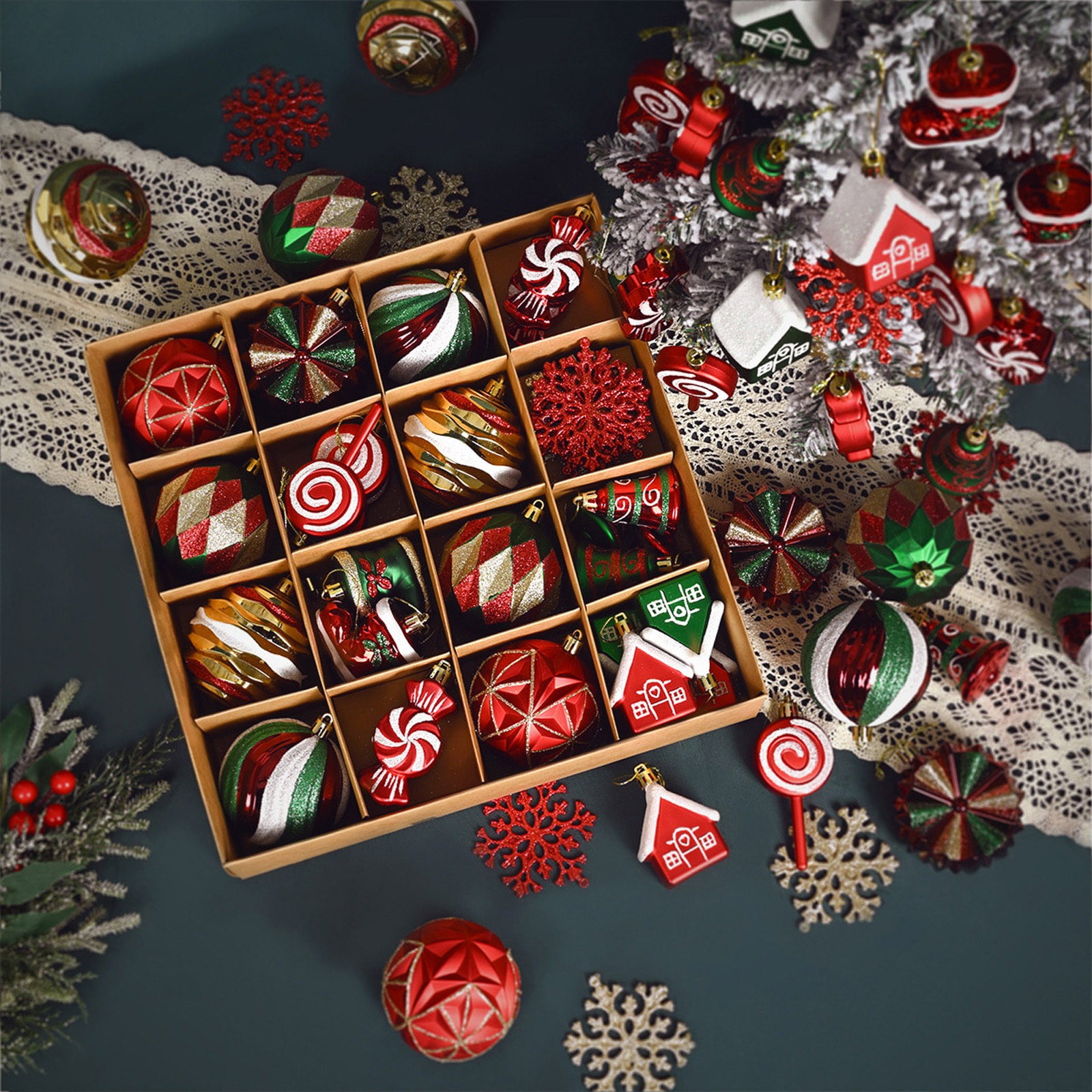 40pcs Christmas Balls Set, CXALSSY Unbreakable Christmas Balls on Sale