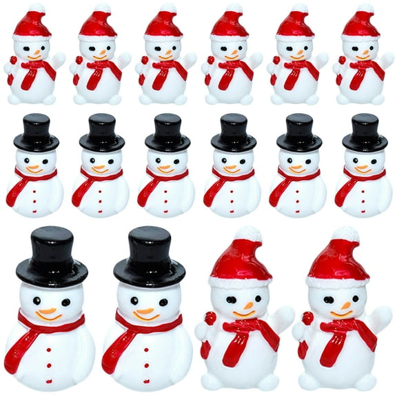 40pcs Christmas Miniatures Mini Snowman Ornaments Miniature Snowman Figurines Decors