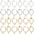 thumbnail image 1 of 40pcs Clip on Earring Converters 4 Colors Non-Pierced Earring Components Findings 0.5 Inch Brass Dangle Earring Clip with Easy Open Loop for Non-Pierced Ears DIY Earring Making, 1 of 6