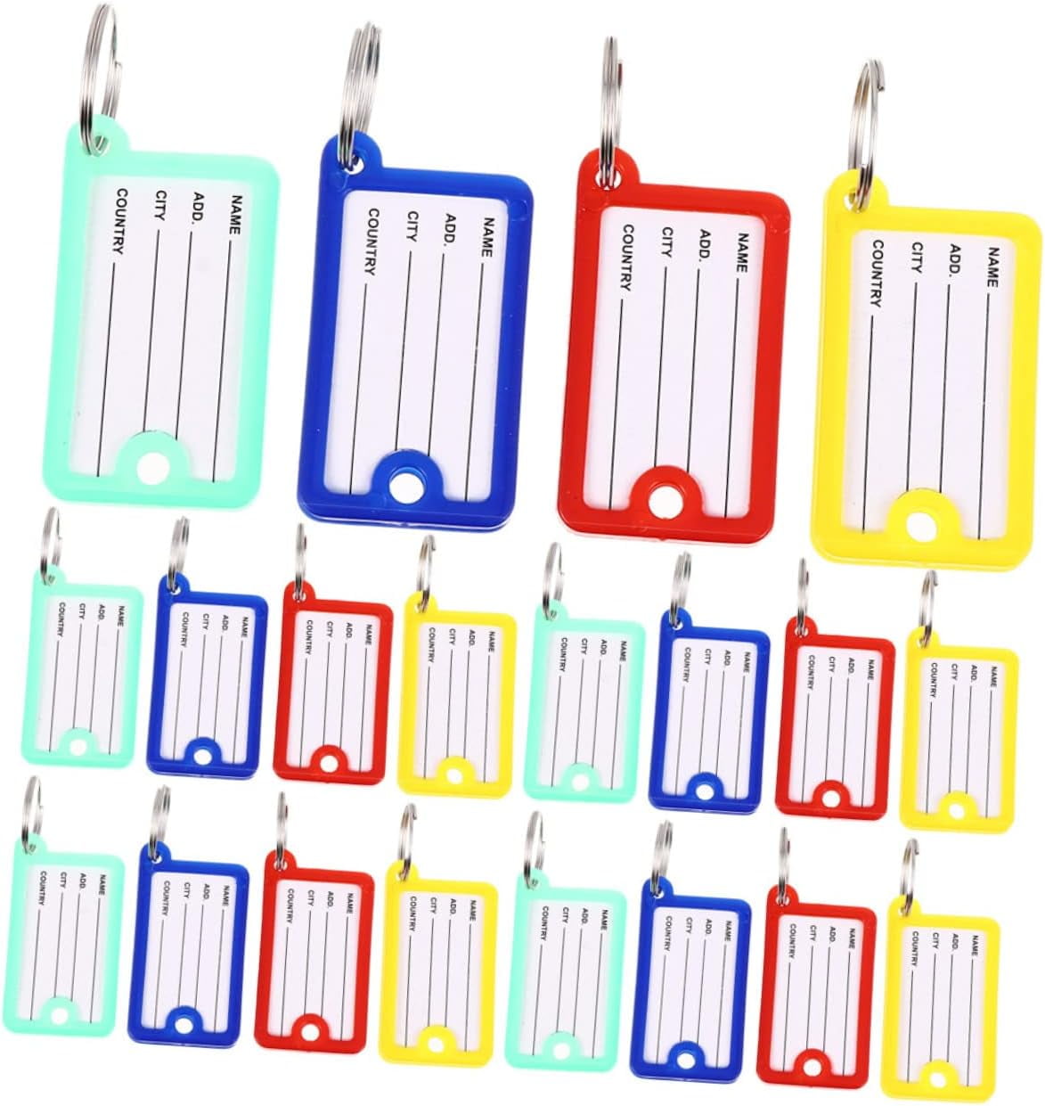 40pcs Color Key Tag Ring Keychain Plastic Tags Ring Accessories Pet Id Label Tags Key Tag Rack